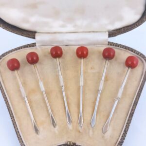 Art Deco Silver & Bakelite Cocktail Sticks