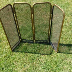 Vintage brass fire guard